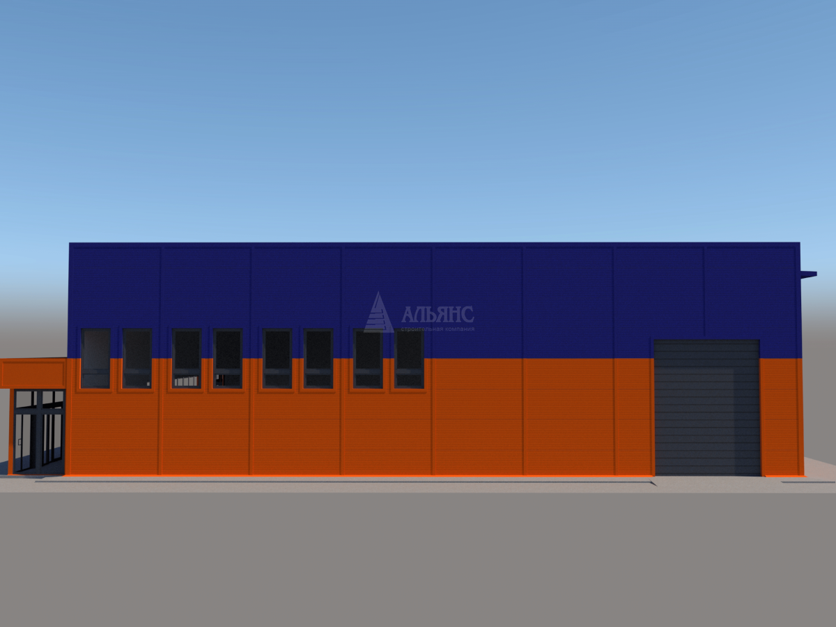 3D визуализация Магазин из сэндвич-панелей - фото 3