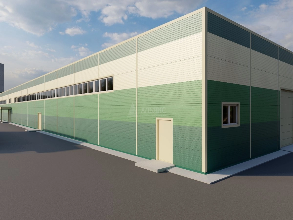 3D визуализация Производственное здание из сэндвич-панелей - фото 5