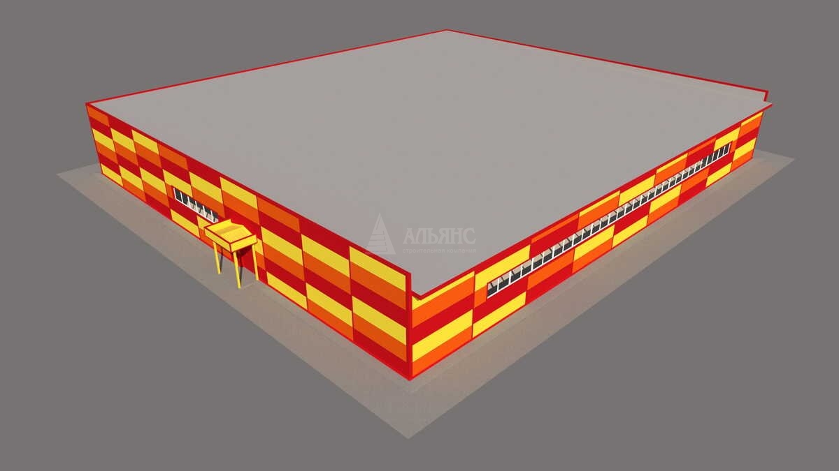 3D визуализация Торговый центр из сэндвич-панелей - фото 11