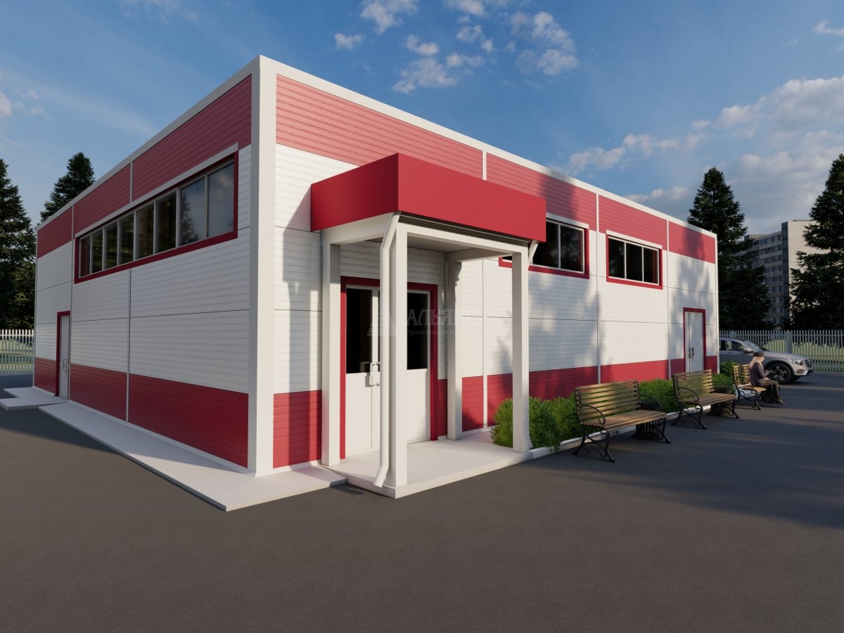 3D визуализация Магазин из сэндвич-панелей - фото 1