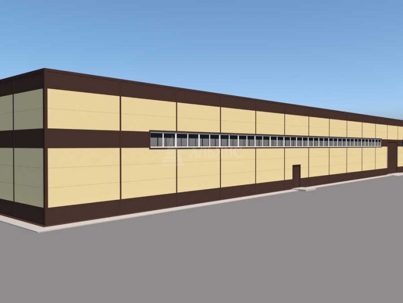 3D визуализация Производственное здание из сэндвич-панелей - фото 1