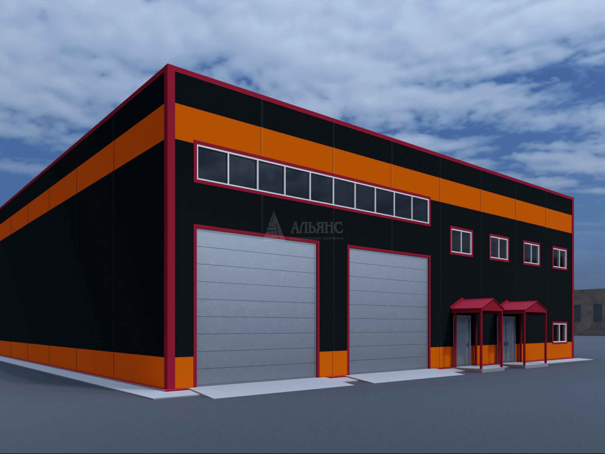 3D визуализация СТО с АБК из сэндвич-панелей - фото 4